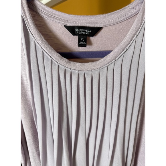 SIMPLY VERA WANG Women's PL Lavender Pleated Tank Top High-Low Sleeveless Shirt - Picture 2 of 4